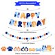 thumbnail image 2 of Guirnalda Danadia Preensamblada de Cumpleaños Azul y Naranja, 2 of 7