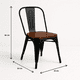 thumbnail image 4 of Pack de 4 sillas Tolix con asiento de Madera Oscura Walnut - Negras, 4 of 7