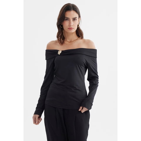 Fashionspark - Polera Mujer Bardot Negro - Ll