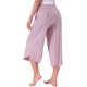 thumbnail image 3 of Pantalones Capri de Pierna Ancha de Rayón para Mujer de INSPIRE CHIC con Cintura Alta, Dobladillo Dividido Curvado y Bolsillos X-Large Rosa, 3 of 6