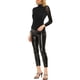 thumbnail image 2 of Blusa de Fiesta Ajustada con Brillo y Mangas Largas Semitransparentes para Mujer INSPIRE CHIC XL Negra, 2 of 6