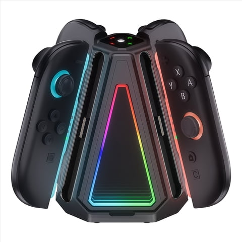 Genérico - Base De Carga 4 En 1 Para 2 Mandos De Nintendo Switch - Estación De Carga Doble Para Los Mandos Izquierdo Y Derecho De Switch2 Con Indicador Led