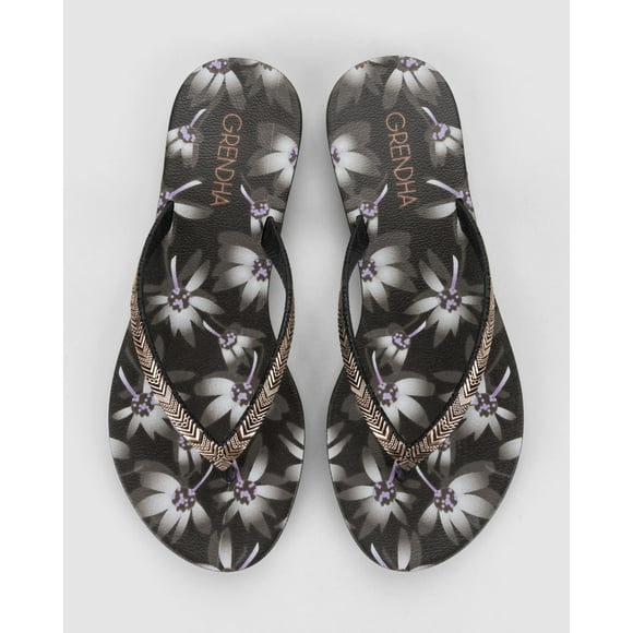 Sandalia Mujer Negro 114 Flor Rast Grendha