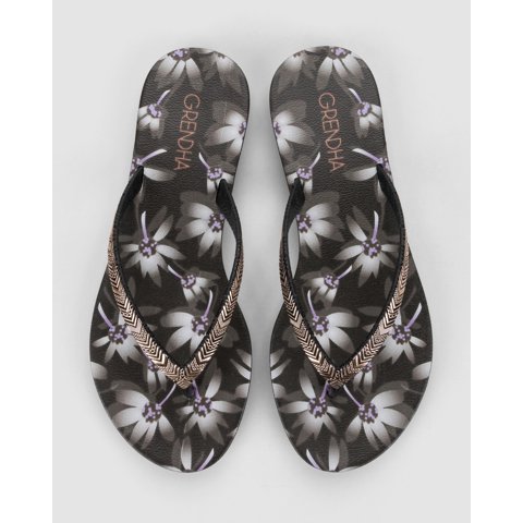 Sandalia Mujer Negro 114 Flor Rast Grendha