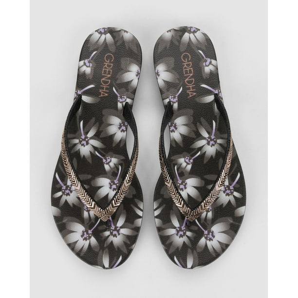 Sandalia Mujer Negro 114 Flor Rast Grendha