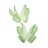 Magideal - 2 Piezas Decoraciones De Fiesta De Mariposa Mariposa 3D Artesanías Creativas De Bricolaje Para La Habitación De La Habitación De La Boda Decoraciones Verde