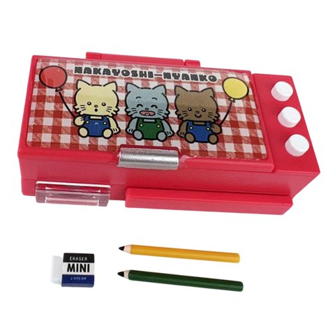 Magideal - 1:12 Caja De Papelería De Muñeca A Escala Caja De Lápices Modelo De Juguete Escenas De Simulación Dollhouse Caja De Lápices Micro De Jardín De Hadas Rojo