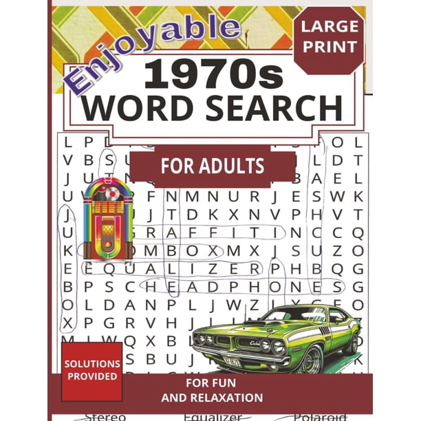 Libro de sopa de letras Esencial Nostalgia de los años 70 para adultos