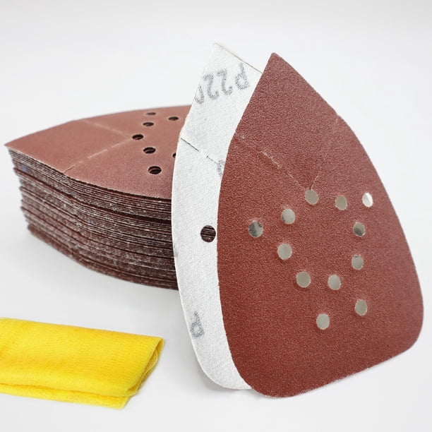 Almohadillas de lijado de grano 220 para Black and Decker Mouse San, paquete de 50 unidades
