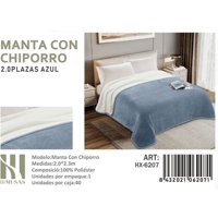 Mundo Shopping - Manta Con Chiporro Azul Claro 2 Plazas