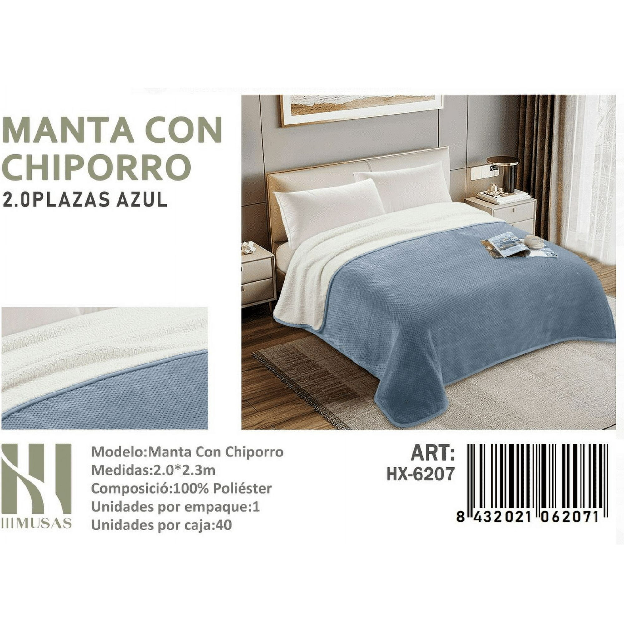 Tecnocasa - Manta Con Chiporro Azul 2 Plazas