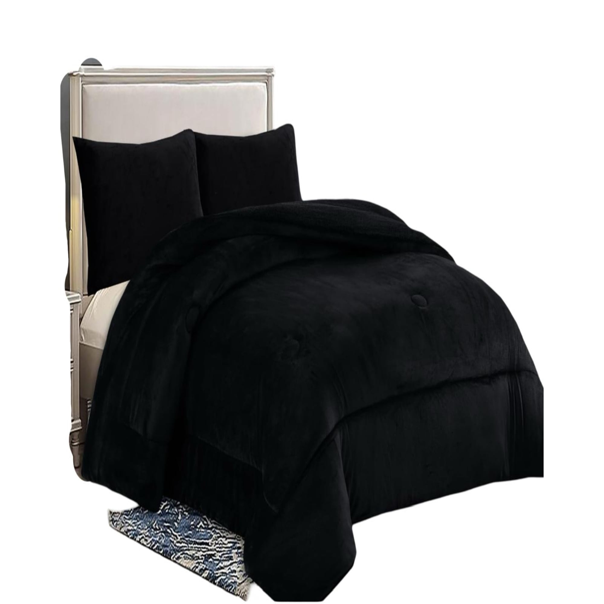 Teng Fei - Cobertor Con Chiporro Invierno 2 Plazas Negro