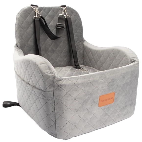 Asiento de coche Dog Booster Lealchum de hasta 16 kg, ultrasuave, gris