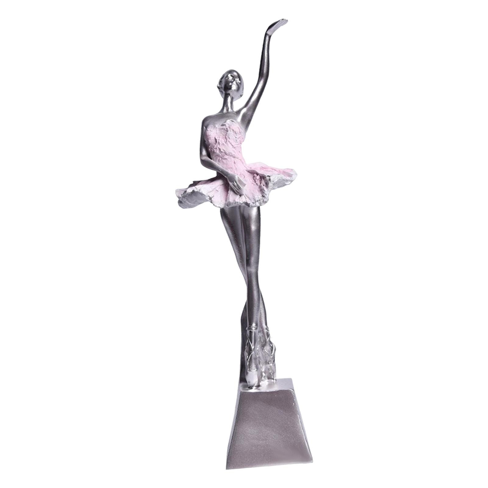 Magideal - Creative Ballet Dancer Estatua Crafts Collectiom Graceful Ballet Dancing Girl Ballet Girl Estatuas Para Mesa Estantería Regalo De Cumpleaños Jardín , D D