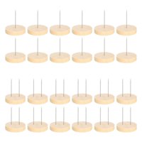 Bothyi - 24 Piezas De Soportes Para Muñecas De Crochet Con Alfileres De Metal Simples Y Bases De Madera Resistentes Para Decoración