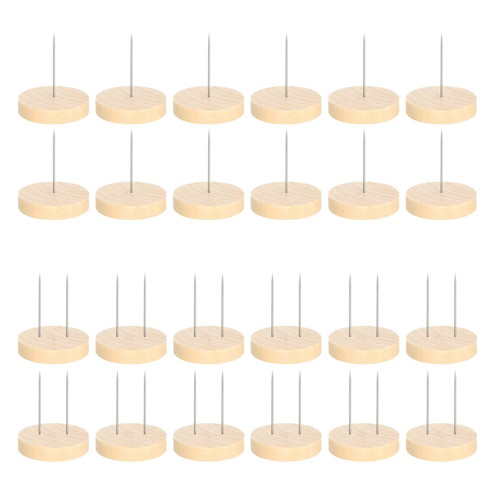 Bothyi - 24 Piezas De Soportes Para Muñecas De Crochet Con Alfileres De Metal Simples Y Bases De Madera Resistentes Para Decoración