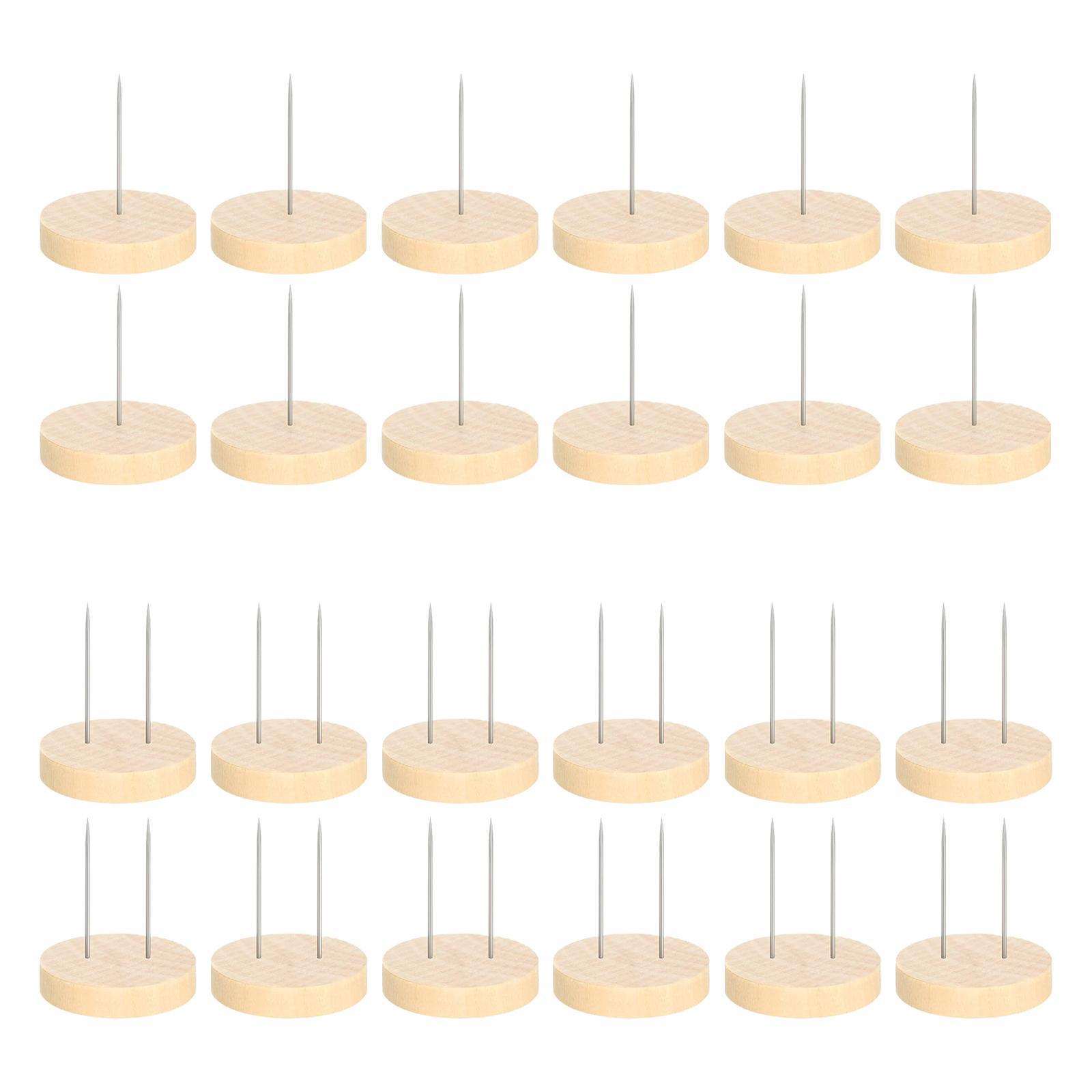 Bothyi - 24 Piezas De Soportes Para Muñecas De Crochet Con Alfileres De Metal Simples Y Bases De Madera Resistentes Para Decoración