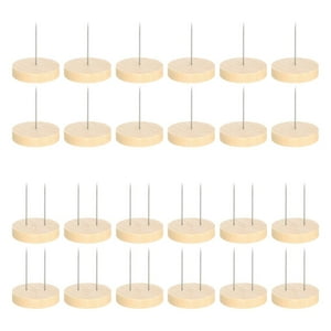 Bothyi - 24 Piezas De Soportes Para Muñecas De Crochet Con Alfileres De Metal Simples Y Bases De Madera Resistentes Para Decoración