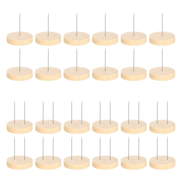 24 Piezas De Soportes Para Muñecas De Crochet Con Alfileres De Metal Simples Y Bases De Madera Resistentes Para Decoración