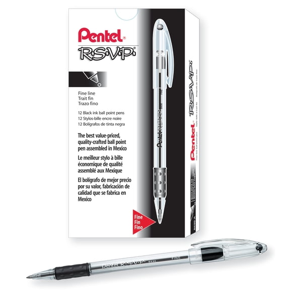 Bolígrafo Pentel RSVP Fine Line, 0,7 mm, tinta negra