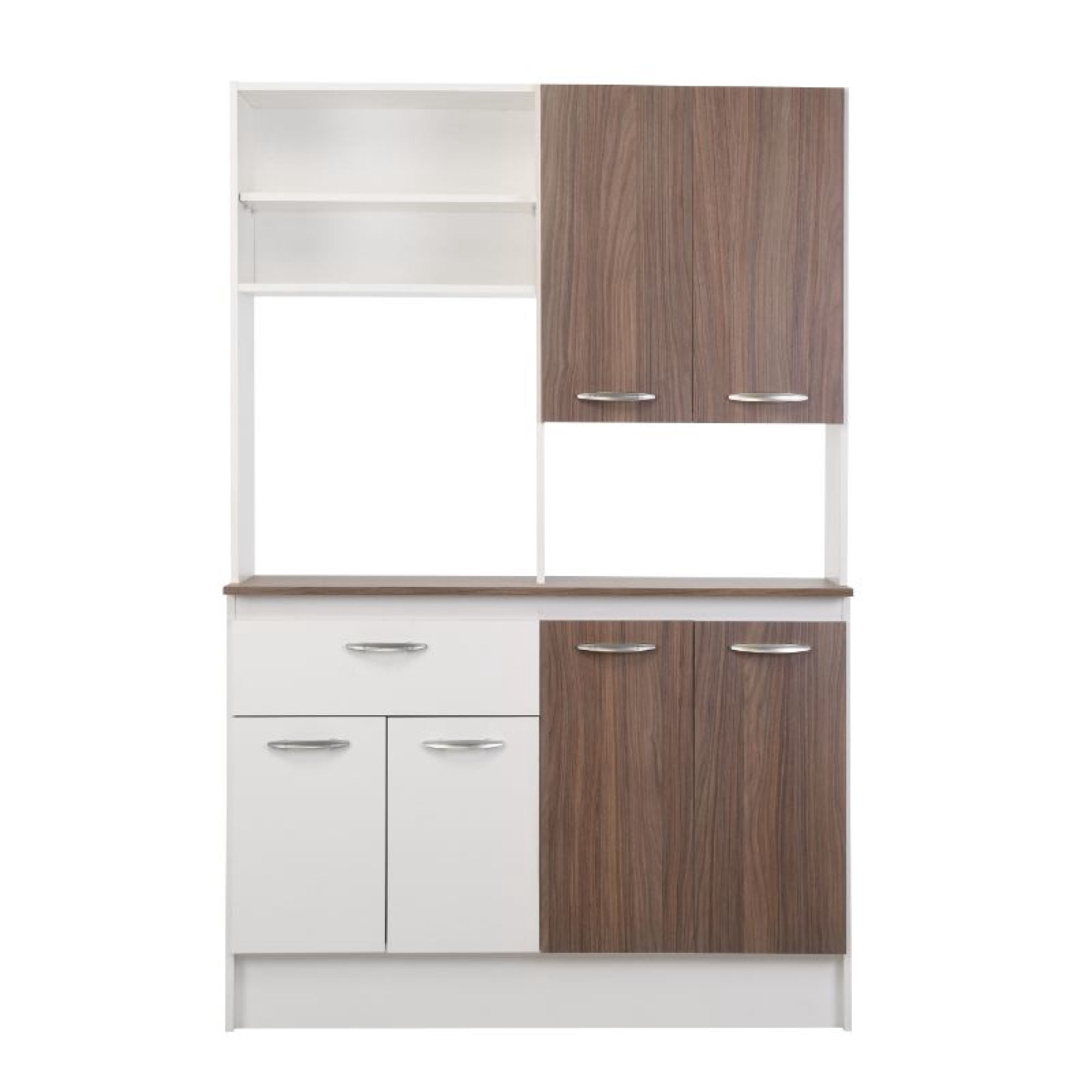 Mueble Cocina Emma 6 Puertas 1 Cajón Nogal - Blanco