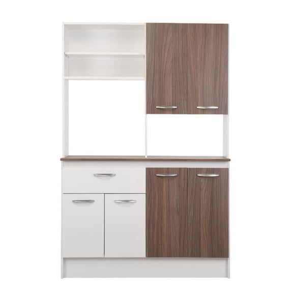 Mueble Cocina Emma 6 Puertas 1 Cajón Nogal - Blanco