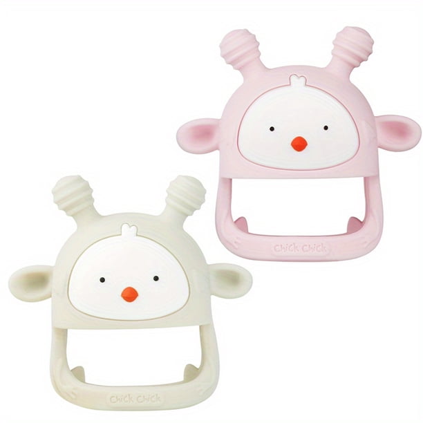 Silicone Baby Teething Toy Never Drop Infants Toys Baby Teether Infant Rattling Teether Soothing Pacifier Teething Toys For Babies 6-12 Months BPA Free (1/2 Pack)
