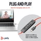 thumbnail image 4 of Auricular con micrófono Poly Blackwire 3210 con cable, cancelación de ruido, USB, 4 of 5
