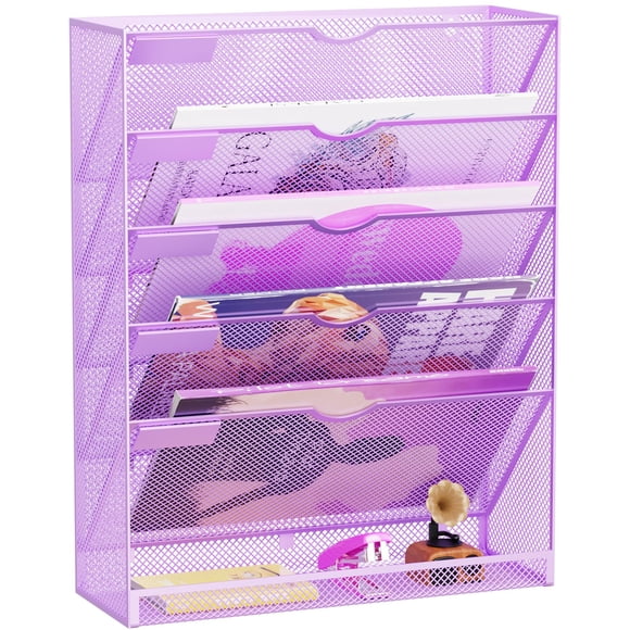 Organizador De Archivos De Pared De Metal De 6 Niveles Color Morado