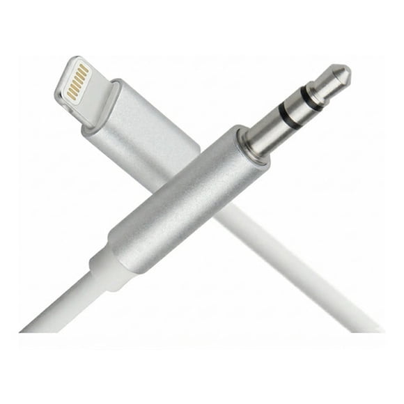 Cable Lightning compatible a jack 3,5 mm plata