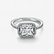 thumbnail image 5 of Anillo Pandora Halo Brillante Rectangular Plata 6, 5 of 5
