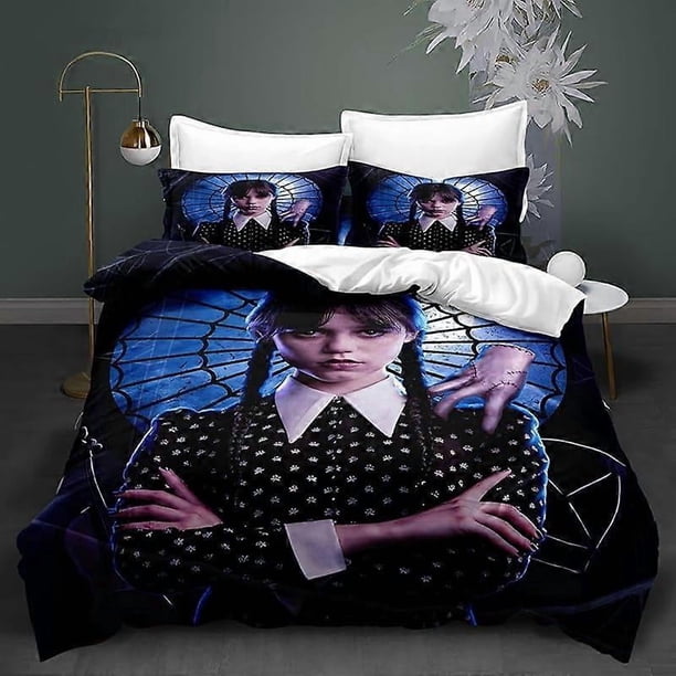 Juego De Ropa De Cama Wednesday Bedding Se Printed Lightweight De 3 Piezas Edredón Funda Y Almohada Para Niños Y Niñas