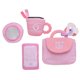 thumbnail image 4 of Set de juego Plush My First Purse de 4 piezas con juguetes sensoriales y llaves adicionales para morder para bebés, rayas rosas, 8 pulgadas, 4 of 4