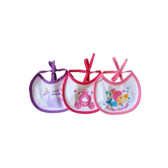 Set 3 Baberos Impermeables Rosado Talla S