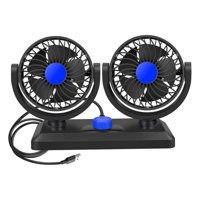 Ioensy - Ventilador De Coche De Doble Cabeza Dispositivos Duraderos Ventilador De Viento Fuerte Para Tablero Rv Home 5V