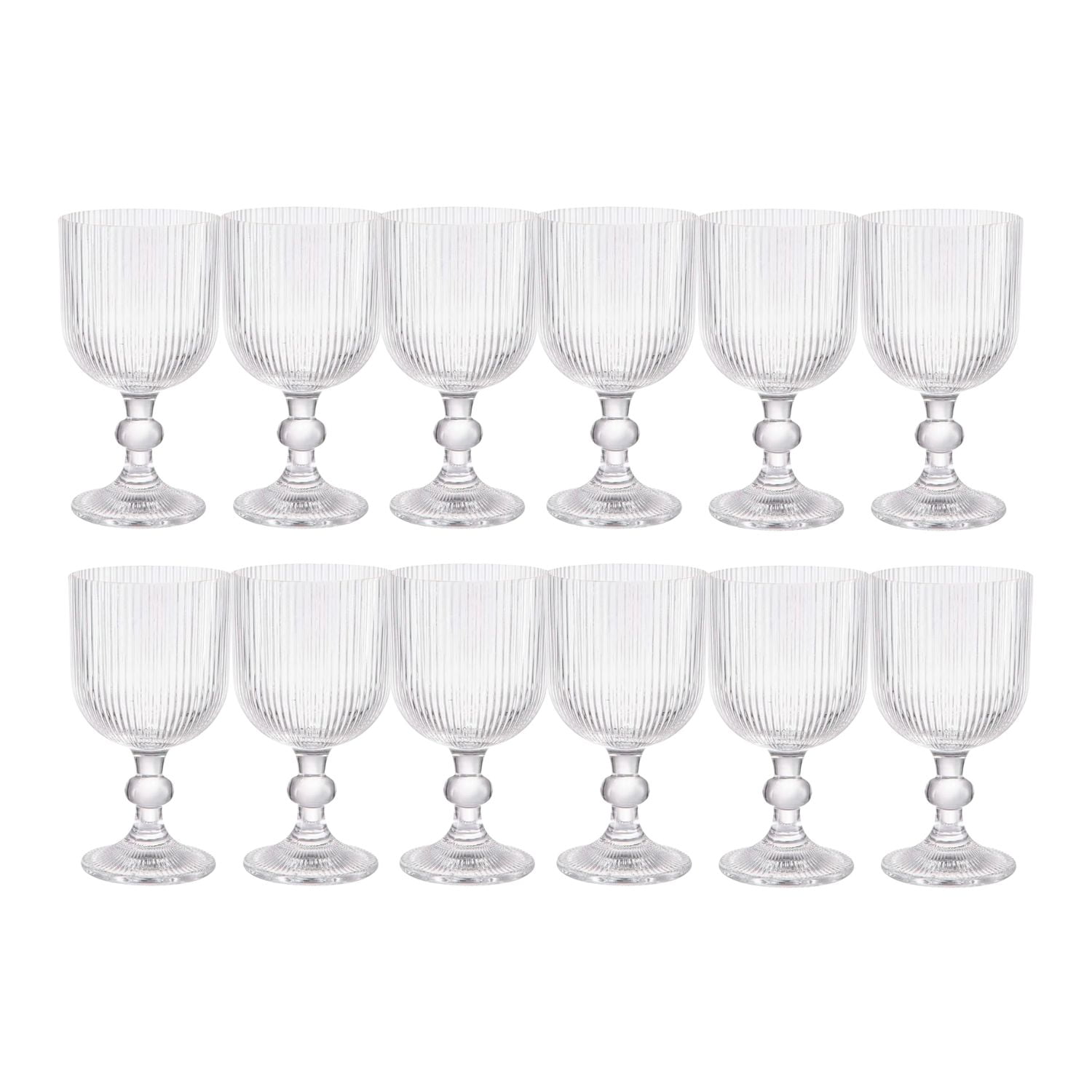 Set 12 Copas Vino Talladas 360ml Lisa Allegra De Vidrio