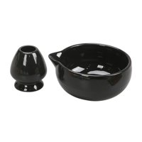 Magideal - Cuenco Para Matcha, Juego De Té Japonés Portátil Con Soporte Para Batidor Y Para Salón De Té, Regalo Para Amantes Del Matcha, Amigos Y Familiares Negro