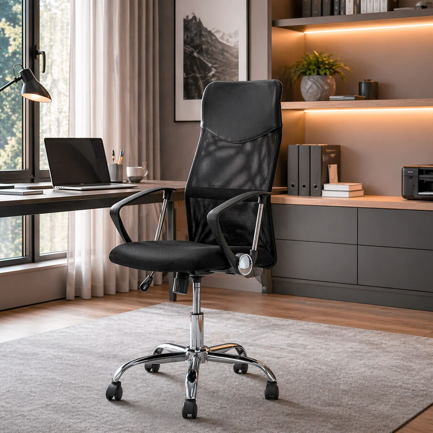 Novahus - Silla Escritorio Ergonómica Autonomy Malla Reclinable Negra