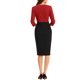 thumbnail image 3 of Vestido Tubo de Mujer INSPIRE CHIC Contraste de Color Bodycon Midi para Trabajar L Rojo, 3 of 6