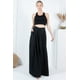 thumbnail image 3 of Pantalones Lisos Plisados de Pierna Ancha con Dobladillo Grande, 3 of 5
