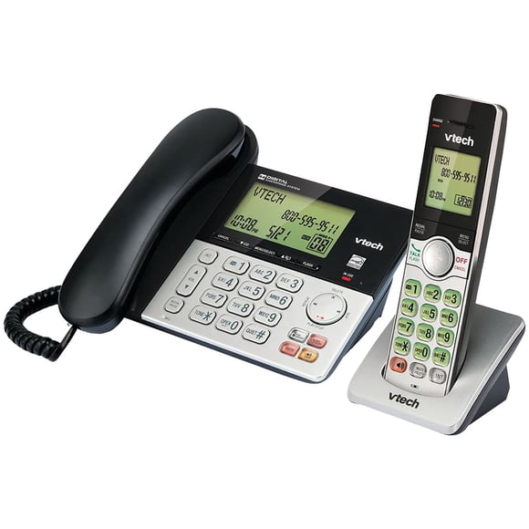 Teléfono VTech VTCS6949 con cable inalámbrico de 2 auriculares con identificador de llamadas