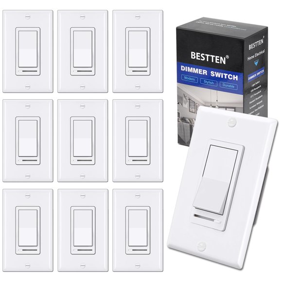 Interruptor de atenuación BESTTEN, paquete de 10 unidades, unipolar/3 vías, 120 V