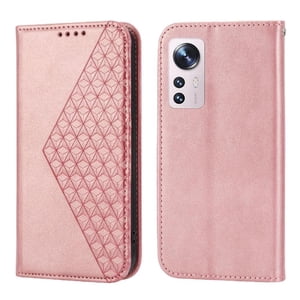 Funda Flip Foxdock Para Xiaomi 12 , Estilo Billetera Con Diseño Rombo, Correa De Mano Y Soporte, Uso Diario
