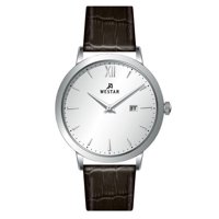 Reloj Westar Profile Leather Strap Silver Dial Quartz 50214Stn127 Men'S Watch