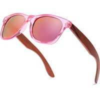 Anteojos De Sol Cloudfield Con Lentes Rosas Polarizadas Y Madera