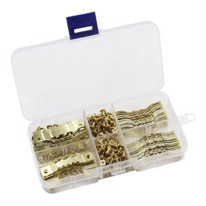 Magideal - 100 Piezas De Marco De Fotos De Diente De De Doble Cara Colgadores Colgantes De Marco De Fotos Ganchos Colgantes Con Tornillos De 45Mm De Doble