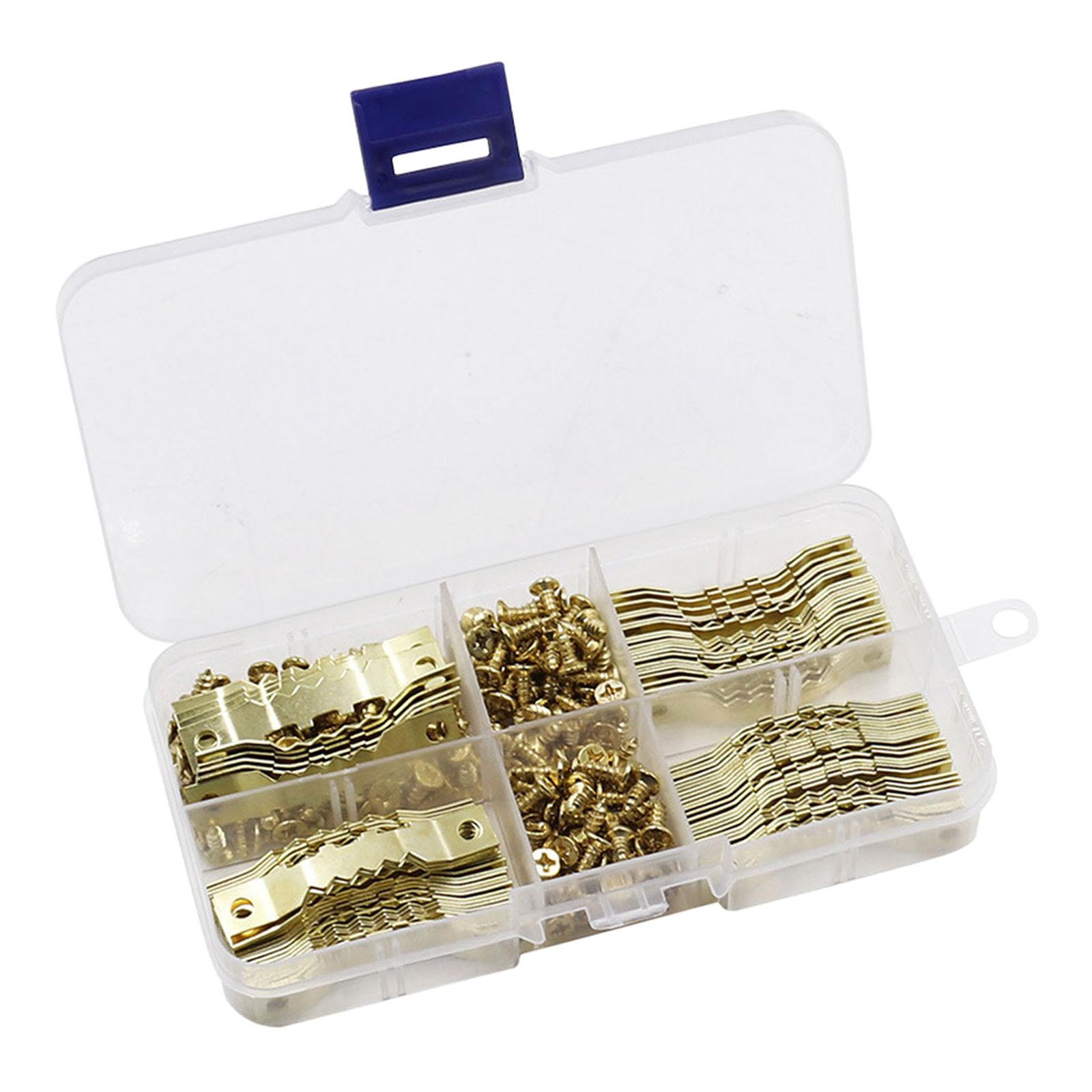 Magideal - 100 Piezas De Marco De Fotos De Diente De De Doble Cara Colgadores Colgantes De Marco De Fotos Ganchos Colgantes Con Tornillos De 45Mm De Doble