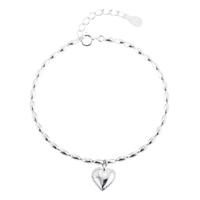 Genérico - Pulsera Plata 925 Grano Arroz Corazón