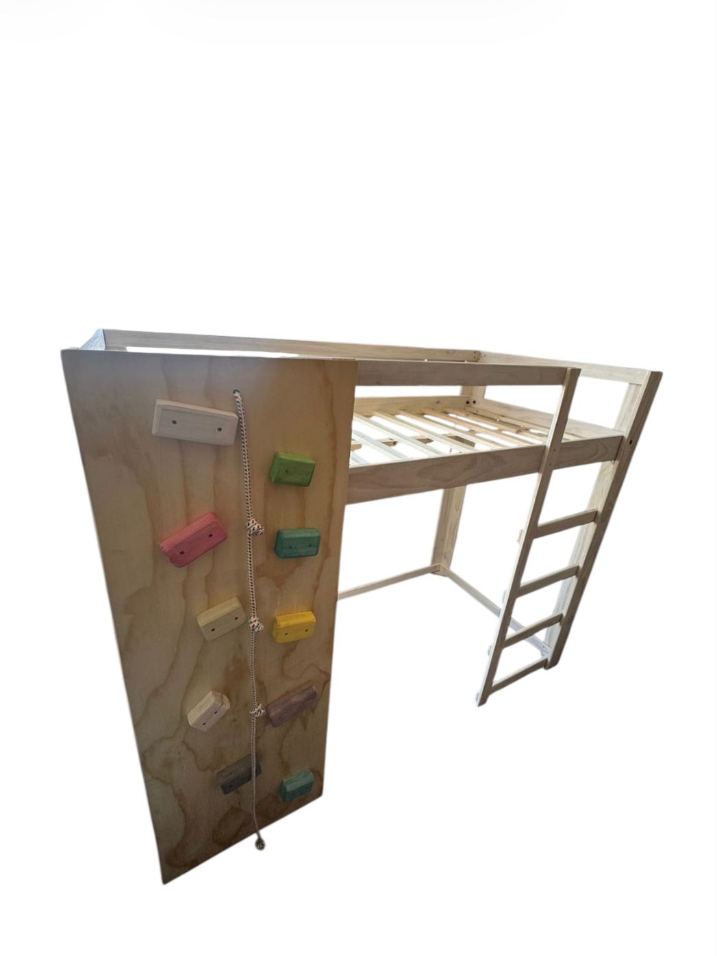 Myr - Cama Alta Con Muro De Escalar Plaza Y Media