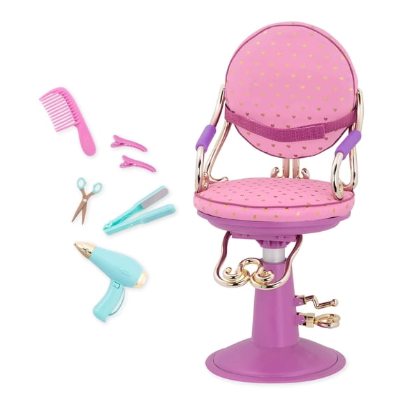 Set de sillas de salón Our Generation, 7 piezas, para niñas, color rosa